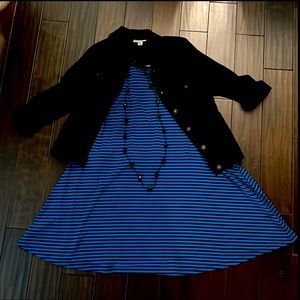 Old Navy size XL black and blue striped tank top swing dress!